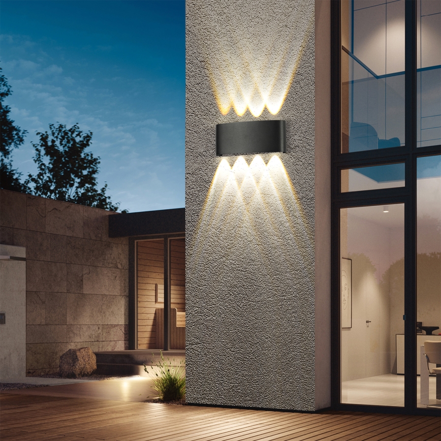 Brilagi - Aplique de parede LED para exterior FLAREBOX LED/8W/230V preto IP65