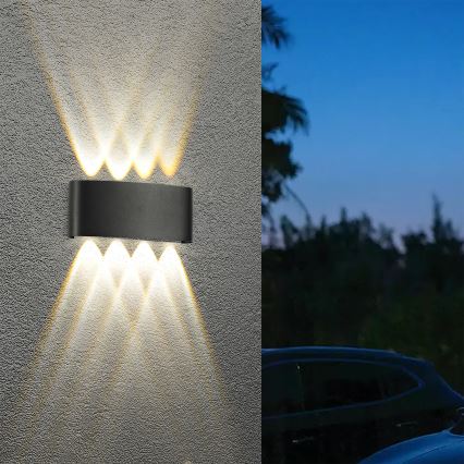 Brilagi - Aplique de parede LED para exterior FLAREBOX LED/8W/230V preto IP65