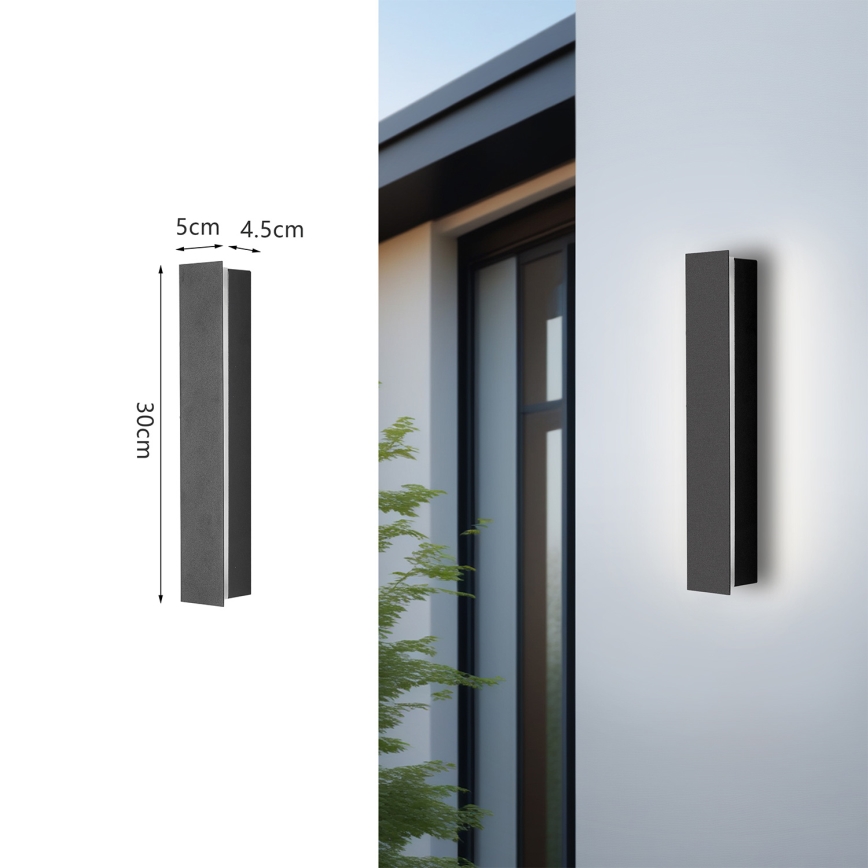Brilagi - Aplique de parede LED para exterior LINEAR LED/8W/230V 4000K IP65 30 cm antracite CRI 90