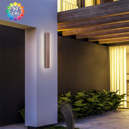 Brilagi - Aplique de parede LED para exterior LINEAR LED/12W/230V 3000K IP65 50 cm castanho CRI 90