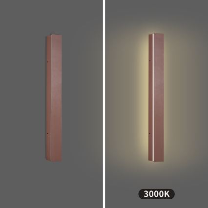 Brilagi - Aplique de parede LED para exterior LINEAR LED/12W/230V 3000K IP65 50 cm castanho CRI 90