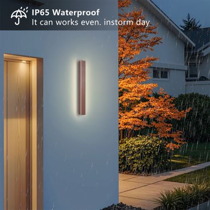 Brilagi - Aplique de parede LED para exterior LINEAR LED/12W/230V 3000K IP65 50 cm castanho CRI 90