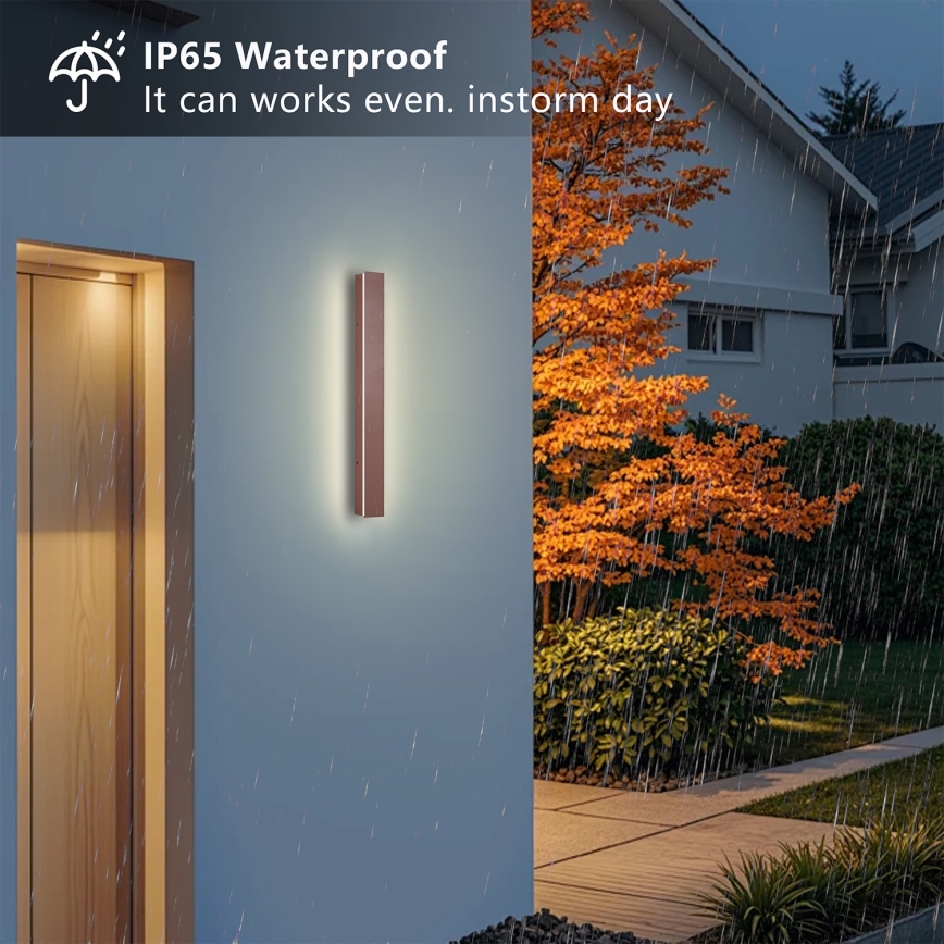 Brilagi - Aplique de parede LED para exterior LINEAR LED/12W/230V 3000K IP65 50 cm castanho CRI 90