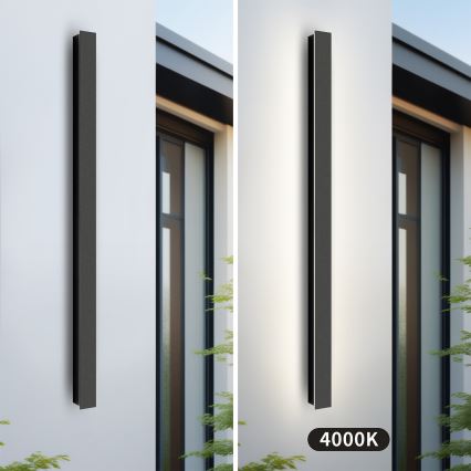 Brilagi - Aplique de parede LED exterior LINEAR LED/22W/230V 4000K IP65 100 cm preto CRI 90