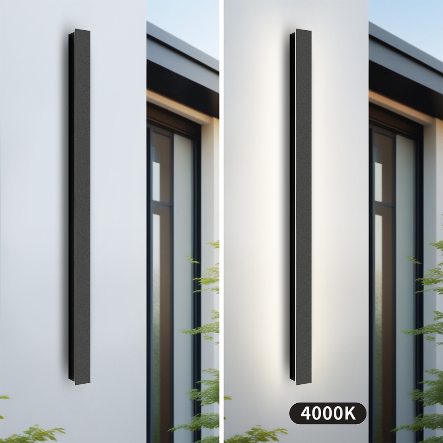 Brilagi - Aplique de parede LED exterior LINEAR LED/22W/230V 4000K IP65 100 cm preto CRI 90
