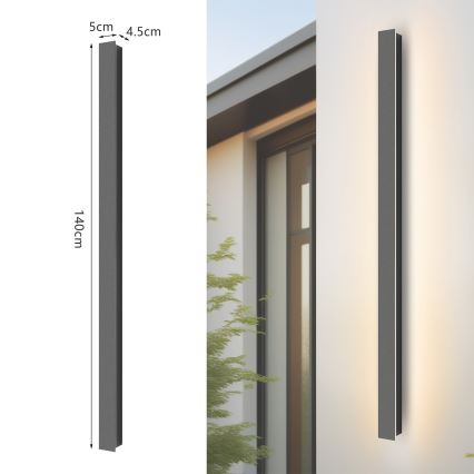 Brilagi - Aplique de parede exterior LINEAR LED/32W/230V 3000K IP65 140 cm antracite CRI 90