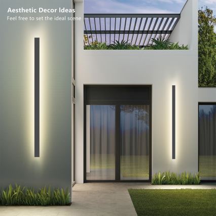 Brilagi - Aplique de parede exterior LINEAR LED/32W/230V 4000K IP65 140 cm antracite CRI 90