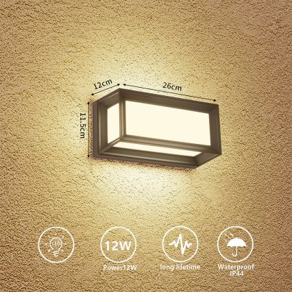 Brilagi - Aplique de parede exterior LED PARKER LED/12W/230V 3000/4500/6000K antracite IP44