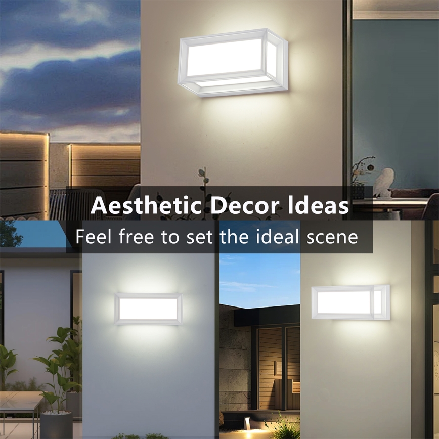 Brilagi - Aplique de parede LED para exterior PARKER LED/12W/230V 3000/4500/6000K branco IP44
