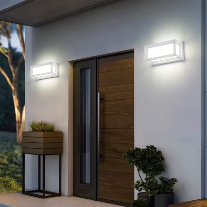 Brilagi - Aplique de parede LED para exterior PARKER LED/12W/230V 3000/4500/6000K branco IP44