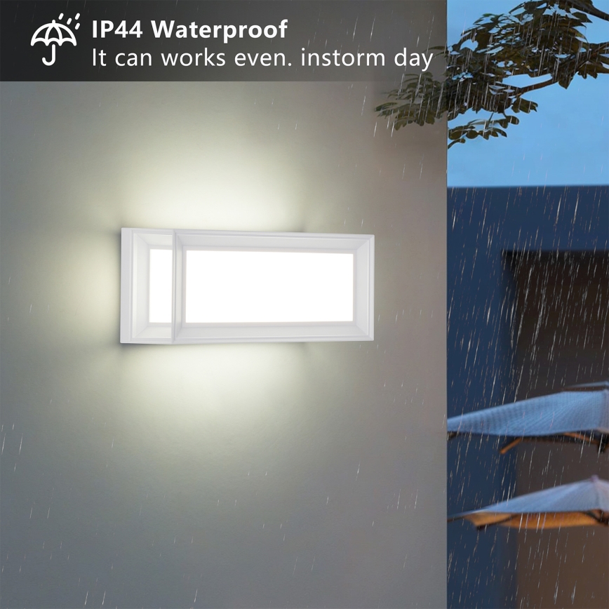 Brilagi - Aplique de parede LED para exterior PARKER LED/12W/230V 3000/4500/6000K branco IP44