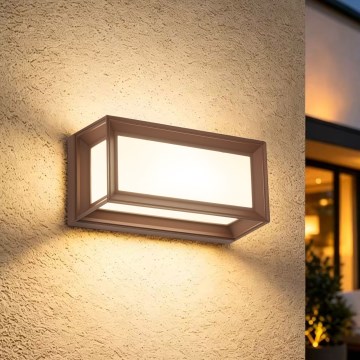Brilagi - Aplique de Parede LED para Exterior PARKER LED/12W/230V 3000/4500/6000K castanho IP44