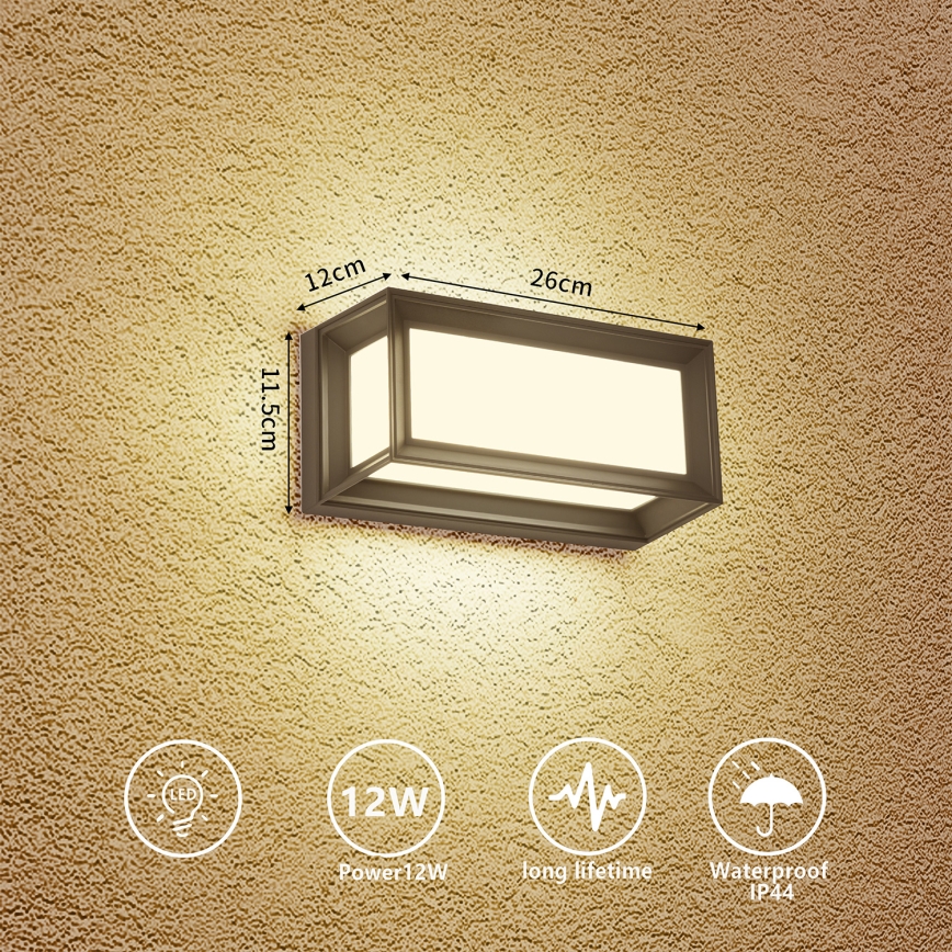 Brilagi - Aplique de parede LED para exterior PARKER LED/12W/230V antracite IP44