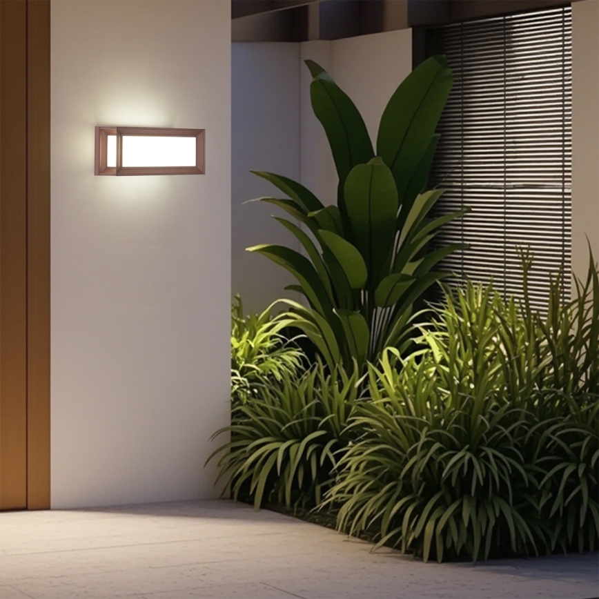 Brilagi - Aplique de parede LED para exterior PARKER LED/12W/230V castanho IP44
