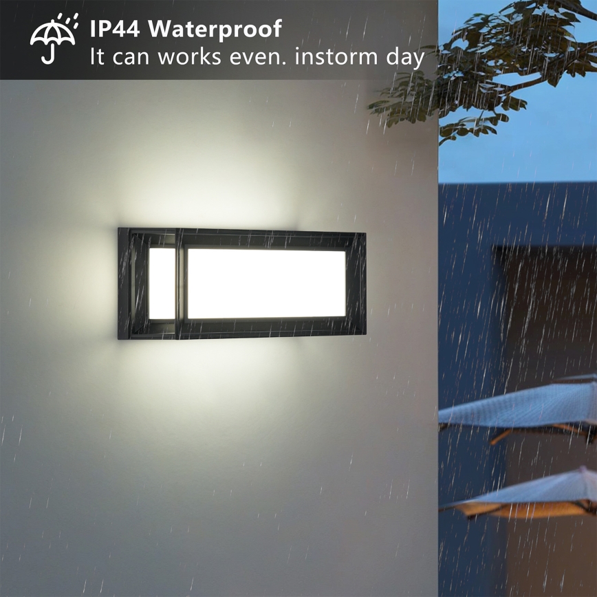 Brilagi - Aplique de parede LED para exterior PARKER LED/12W/230V preto IP44
