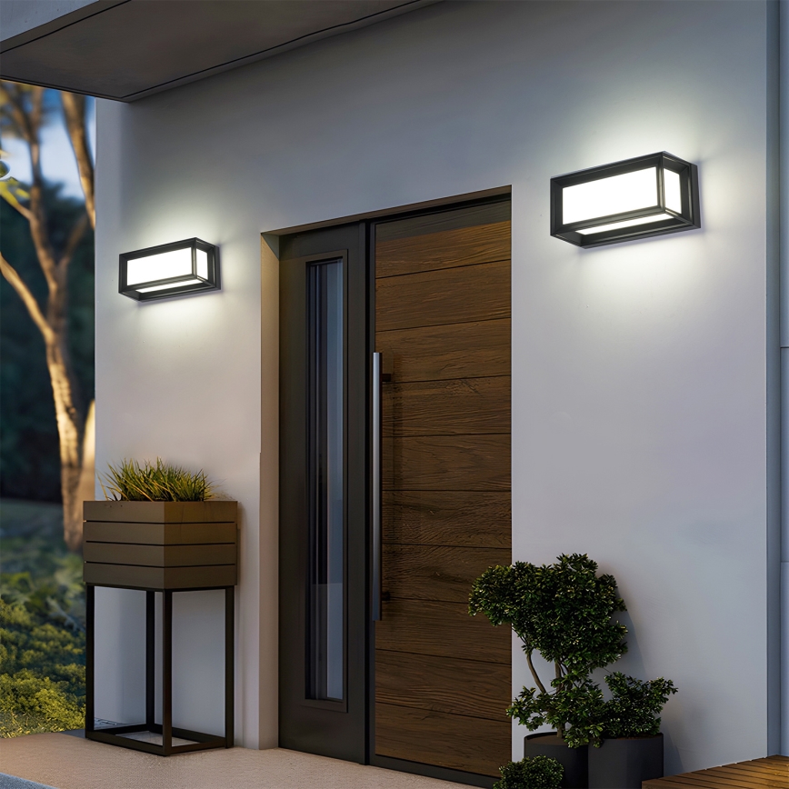 Brilagi - Aplique de parede LED para exterior PARKER LED/12W/230V preto IP44