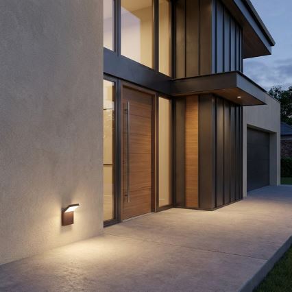 Brilagi - Aplique de parede LED para exterior RIANO LED/8W/230V castanho IP65