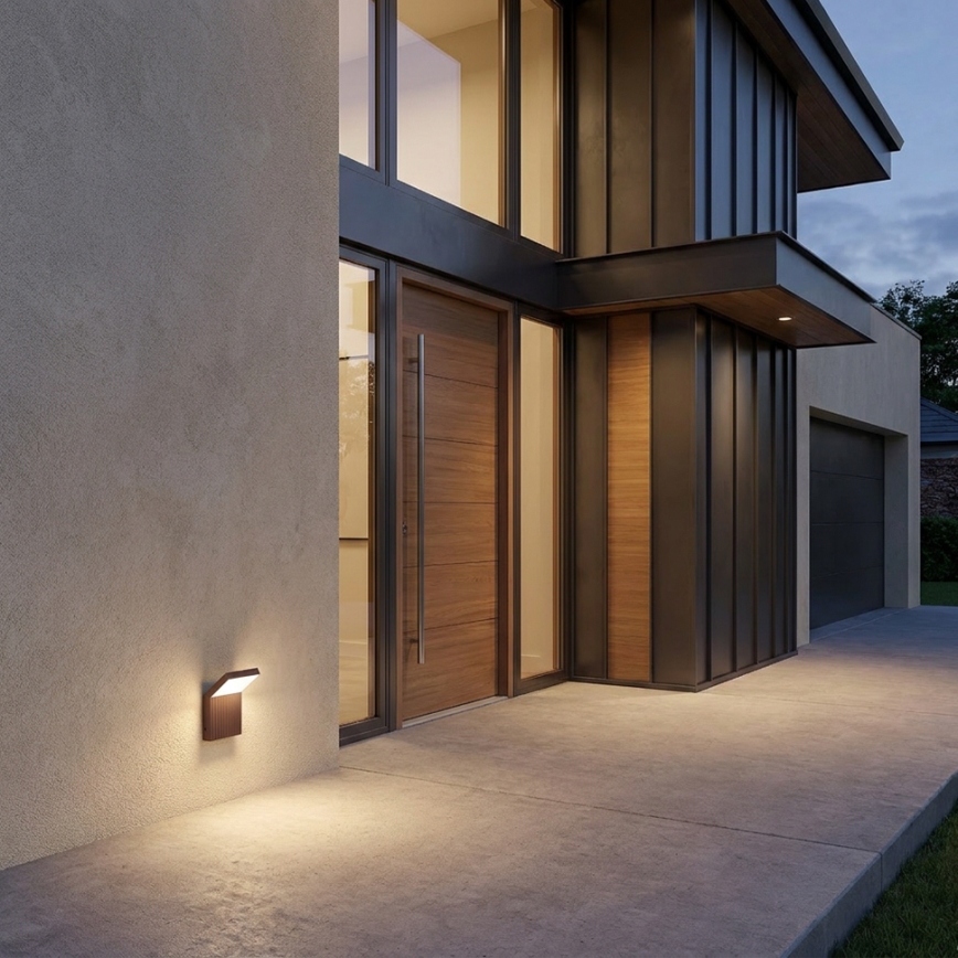Brilagi - Aplique de parede LED para exterior RIANO LED/8W/230V castanho IP65