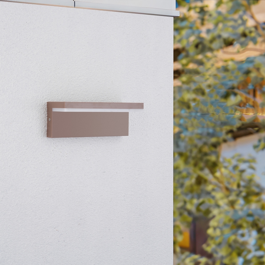 Brilagi - Aplique de parede LED para exterior TESSI LED/10W/230V castanho IP54