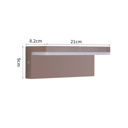 Brilagi - Aplique de parede LED para exterior TESSI LED/10W/230V castanho IP54