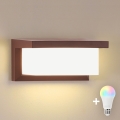 Brilagi - Aplique de parede LED RGBW dimerizável BRICKY 1xE27/9W/230V 2700-6500K IP54 castanho