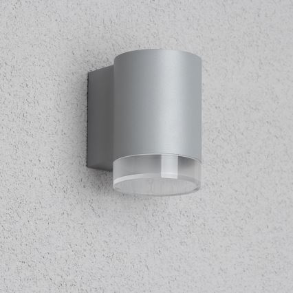 Brilagi - Aplique de parede de exterior LED RGBW dimerizável MATERA 1xGU10/4,8W/230V 3000K IP54 cinzento + comando remoto