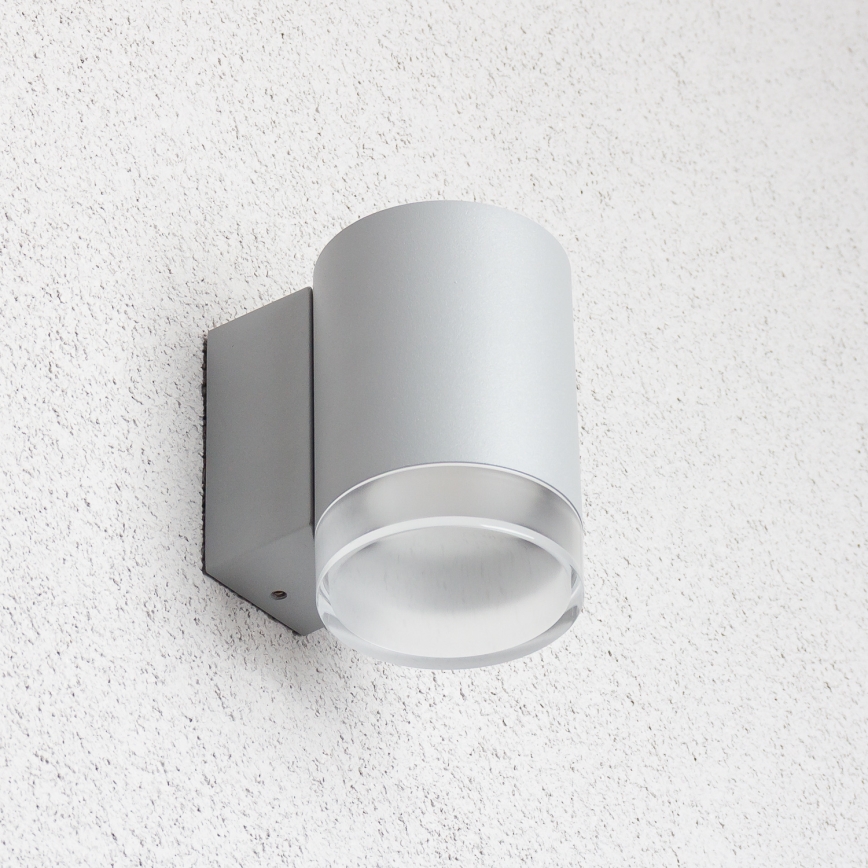 Brilagi - Aplique de parede de exterior LED RGBW dimerizável MATERA 1xGU10/4,8W/230V 3000K IP54 cinzento + comando remoto