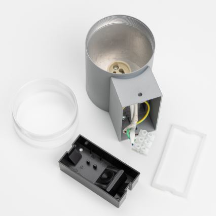 Brilagi - Aplique de parede de exterior LED RGBW dimerizável MATERA 1xGU10/4,8W/230V 3000K IP54 cinzento + comando remoto