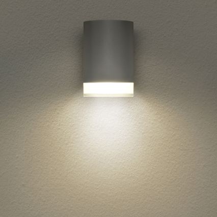 Brilagi - Aplique de parede de exterior LED RGBW dimerizável MATERA 1xGU10/4,8W/230V 3000K IP54 cinzento + comando remoto