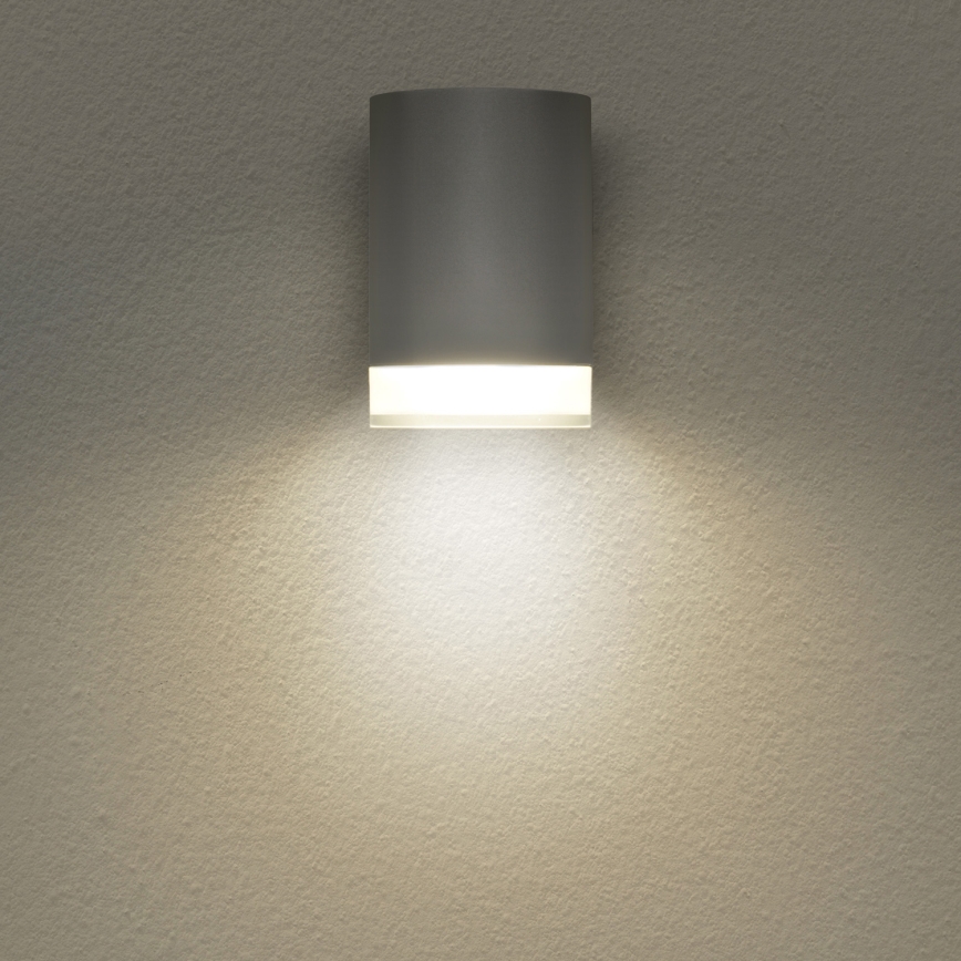 Brilagi - Aplique de parede de exterior LED RGBW dimerizável MATERA 1xGU10/4,8W/230V 3000K IP54 cinzento + comando remoto