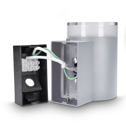 Brilagi - Aplique de parede de exterior LED RGBW dimerizável MATERA 1xGU10/6W/230V 3000K IP54 cinzento + comando remoto