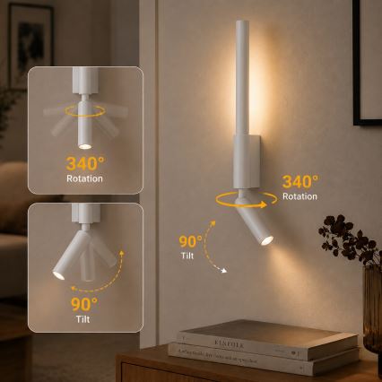 BRILAGI - Aplique de parede LED VIXON LED/3W/230V + LED/5W branco CRI 90