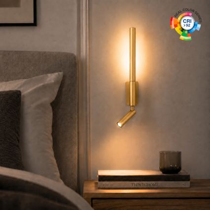 BRILAGI - Aplique de parede LED VIXON LED/3W/230V + LED/5W dourado IRC 90