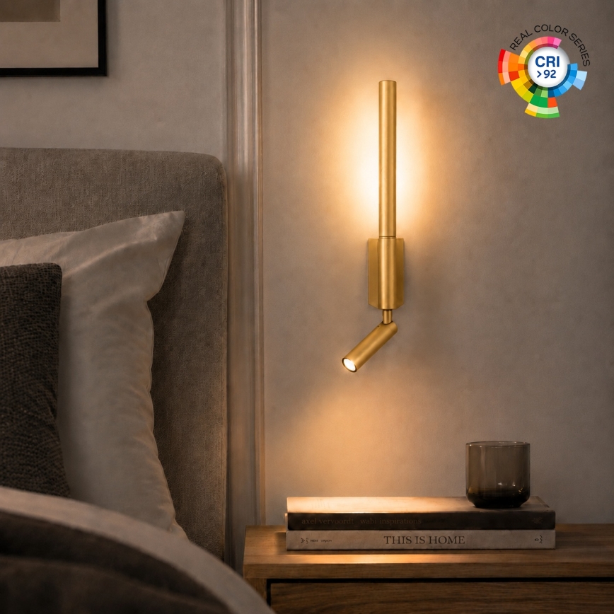 BRILAGI - Aplique de parede LED VIXON LED/3W/230V + LED/5W dourado IRC 90