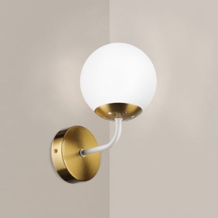 Brilagi - Aplique de parede MALIVA 1xE14/15W/230V dourado/branco