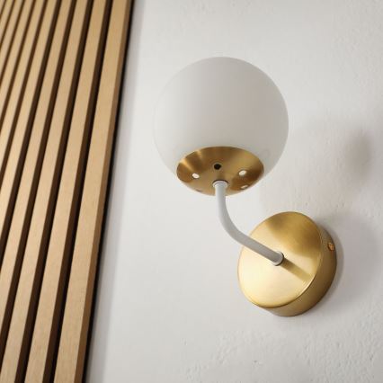 Brilagi - Aplique de parede MALIVA 1xE14/15W/230V dourado/branco