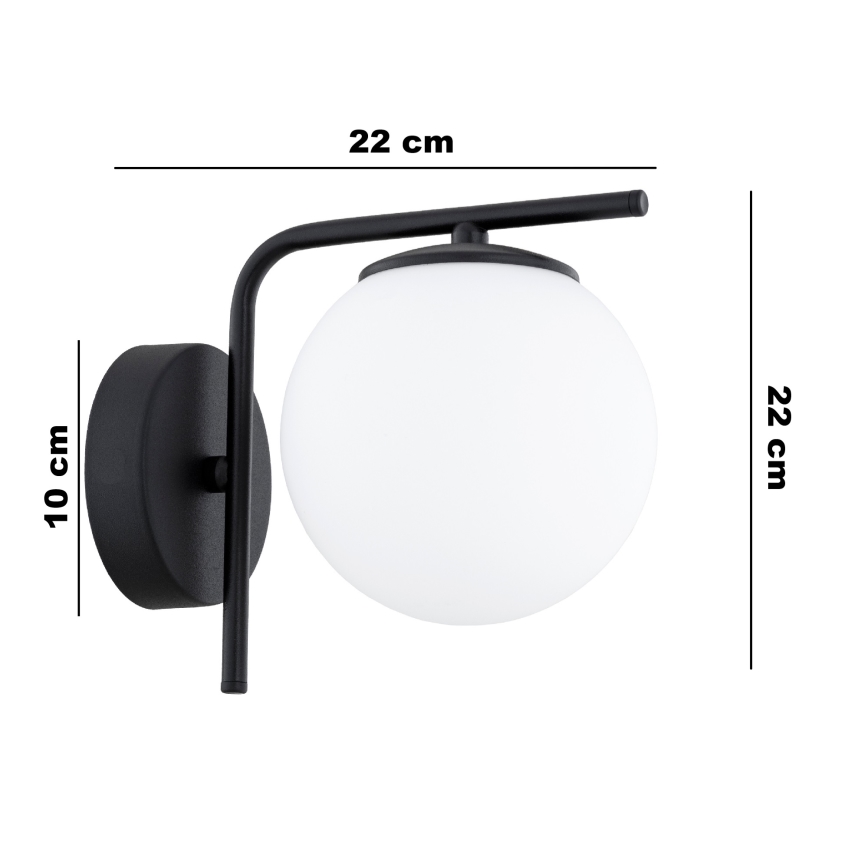 Brilagi - Aplique de parede MILO 1xE27/60W/230V preto