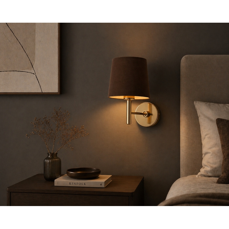 Brilagi - Aplique de parede MONTE 1xE27/15W/230V castanho/dourado