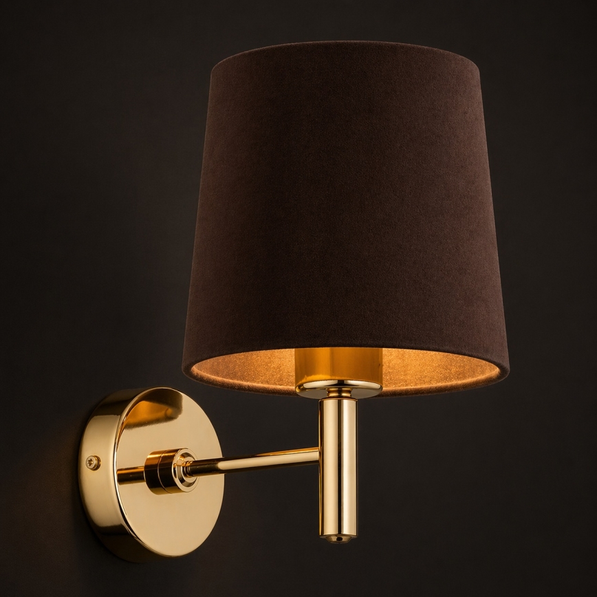 Brilagi - Aplique de parede MONTE 1xE27/15W/230V castanho/dourado