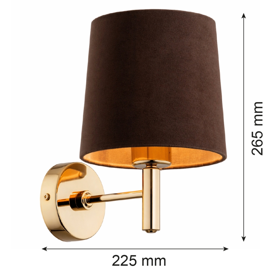 Brilagi - Aplique de parede MONTE 1xE27/15W/230V castanho/dourado