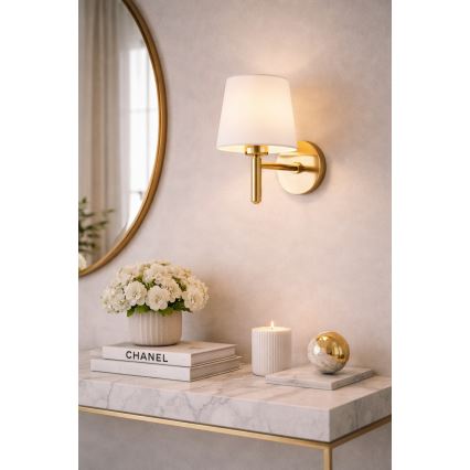 Brilagi - Aplique de parede MONTE 1xE27/15W/230V creme/dourado
