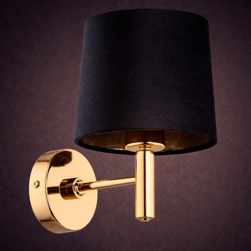 Brilagi - Aplique de parede MONTE 1xE27/15W/230V preto/dourado
