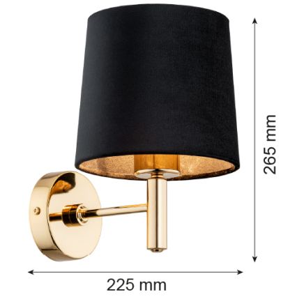 Brilagi - Aplique de parede MONTE 1xE27/15W/230V preto/dourado