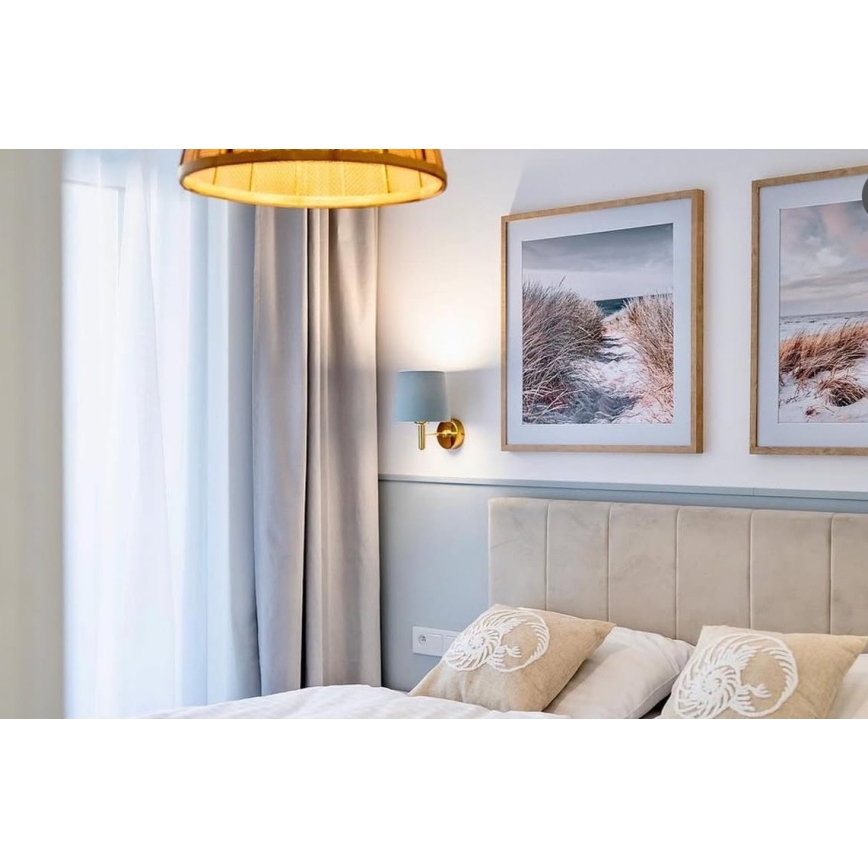 Brilagi - Aplique de parede MONTE 1xE27/60W/230V azul/dourado