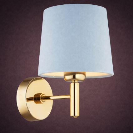 Brilagi - Aplique de parede MONTE 1xE27/60W/230V azul/dourado
