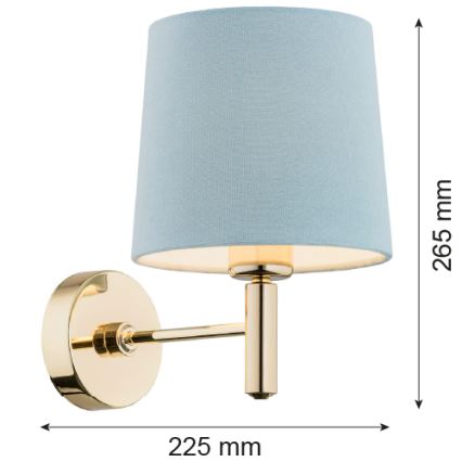 Brilagi - Aplique de parede MONTE 1xE27/60W/230V azul/dourado