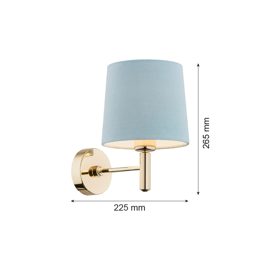 Brilagi - Aplique de parede MONTE 1xE27/60W/230V azul/dourado