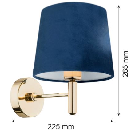 Brilagi - Aplique de parede MONTE 1xE27/60W/230V azul/dourado