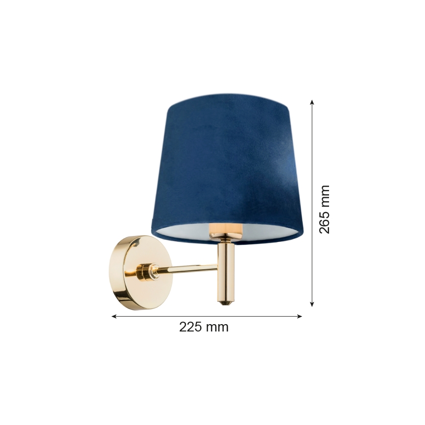 Brilagi - Aplique de parede MONTE 1xE27/60W/230V azul/dourado