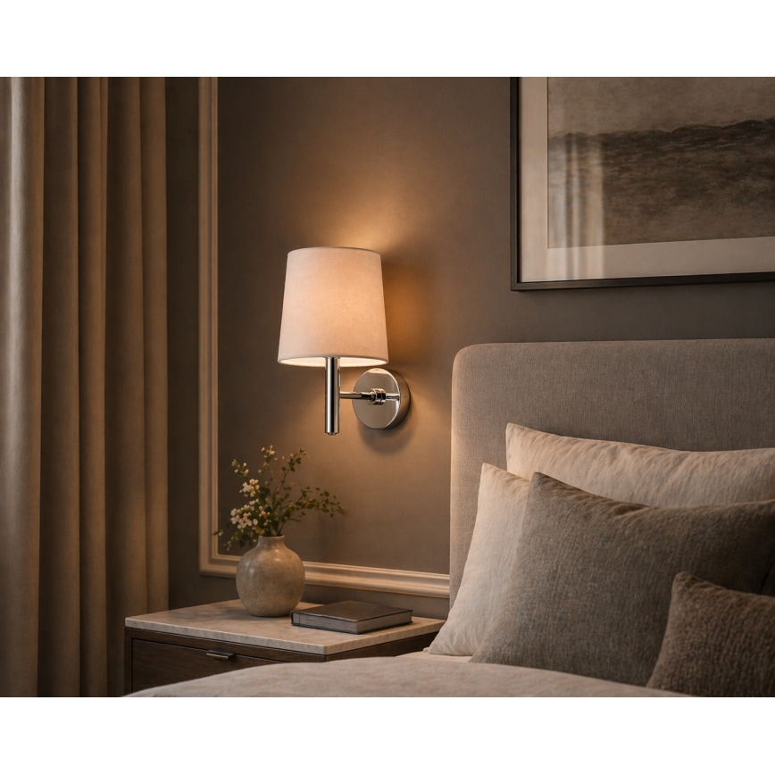 Brilagi - Aplique de parede MONTE 1xE27/60W/230V bege/cromado brilhante